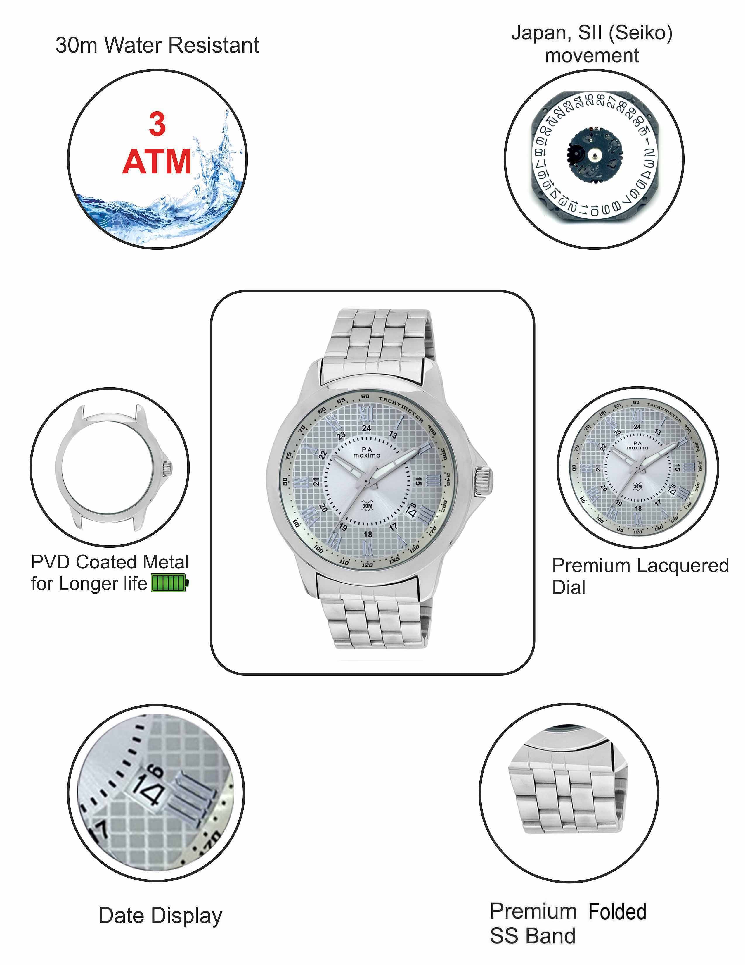 Maxima ATTIVO Men Silver Dial Analogue Watch - 24110CMGI