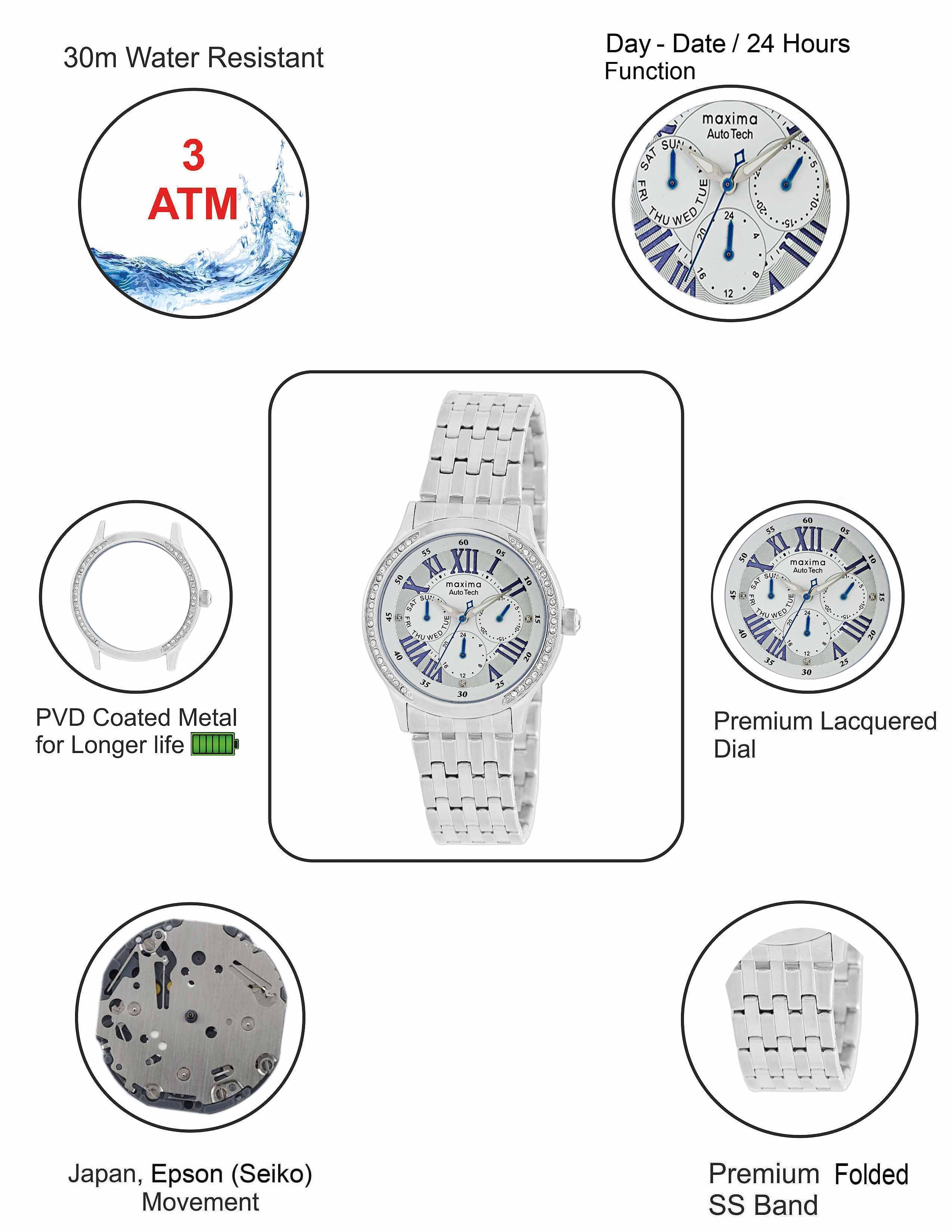 Maxima ATTIVO Women White Dial Analogue Watch - 41650CMLI