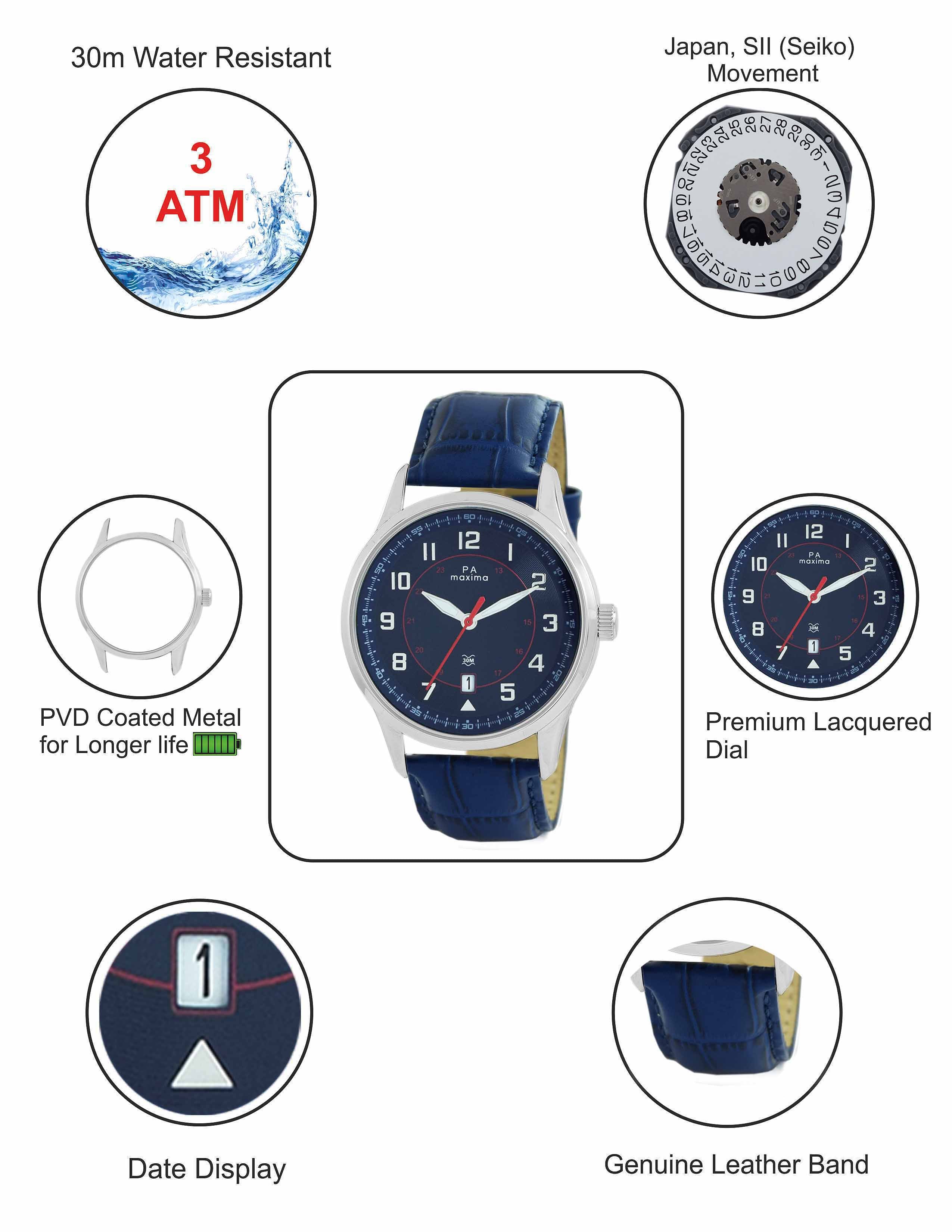 Maxima ATTIVO Men Blue Dial Analogue Watch - 51880LAGI