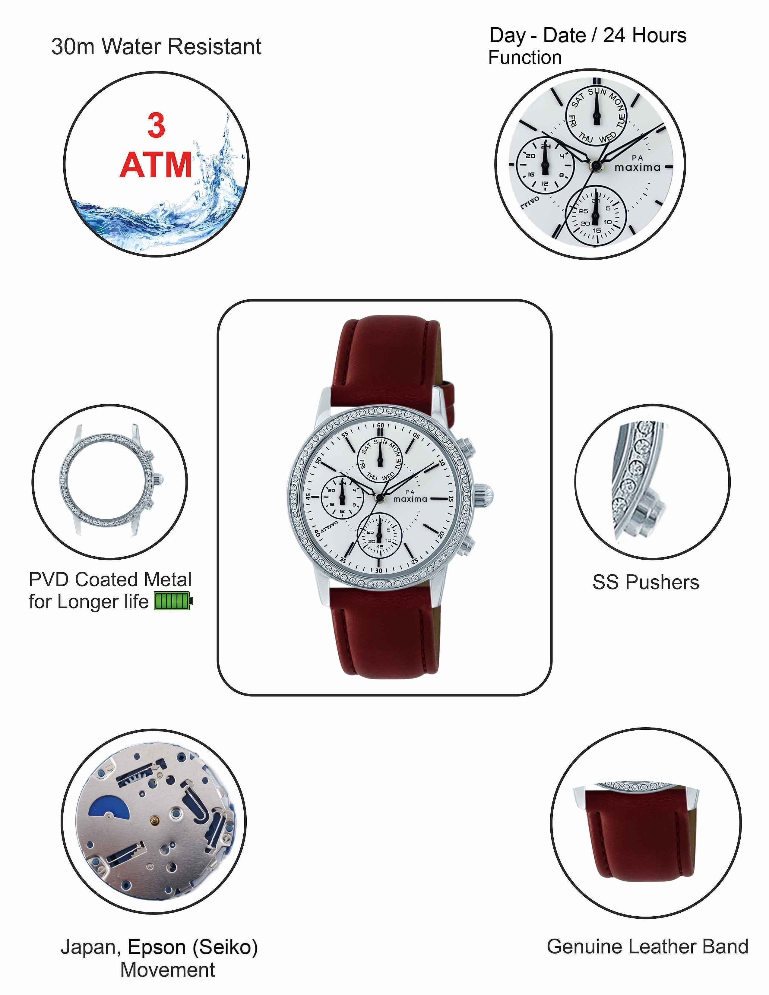 Maxima ATTIVO Women White Dial Analogue Watch - 58458LMLI