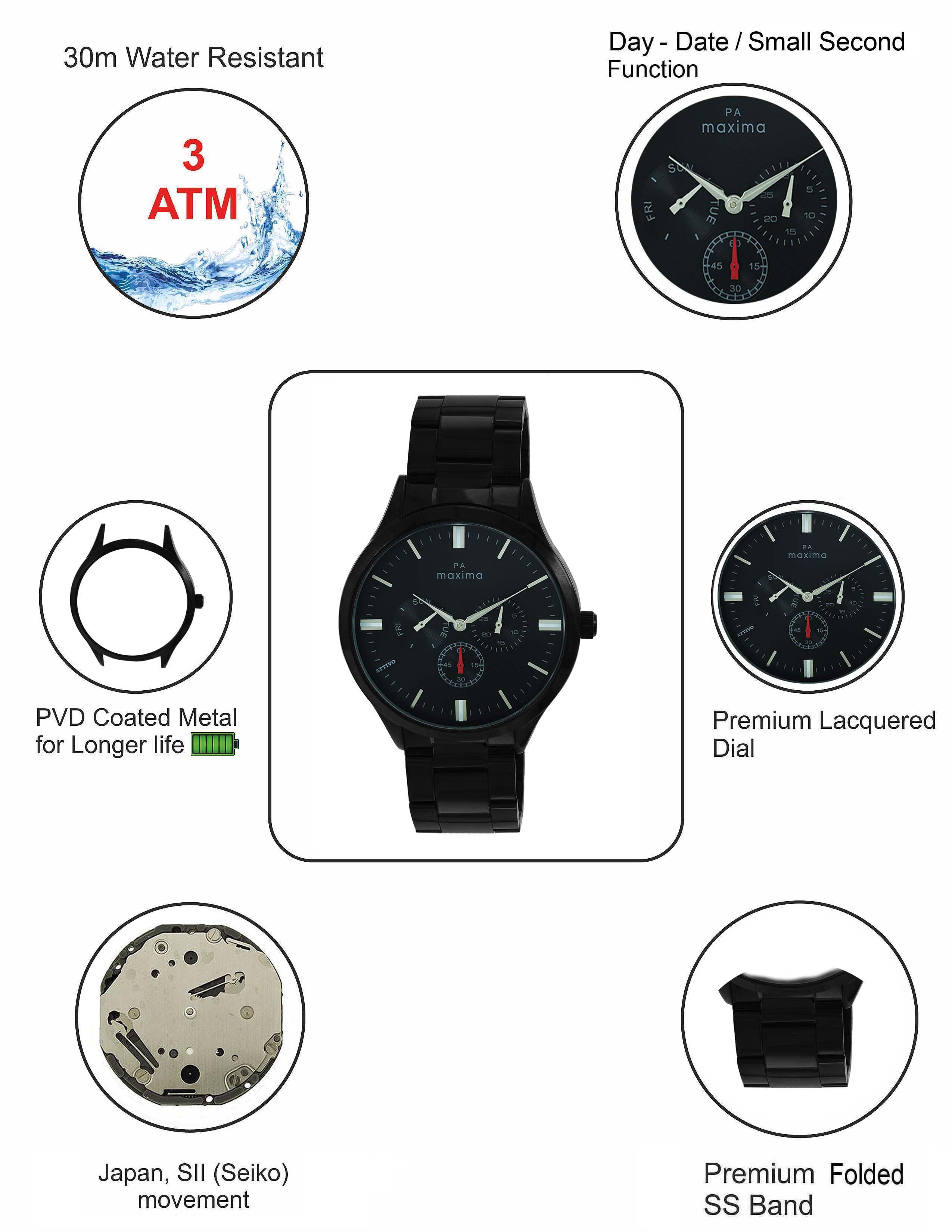 Maxima ATTIVO Men Black Dial Analogue Watch - 66271CMGB