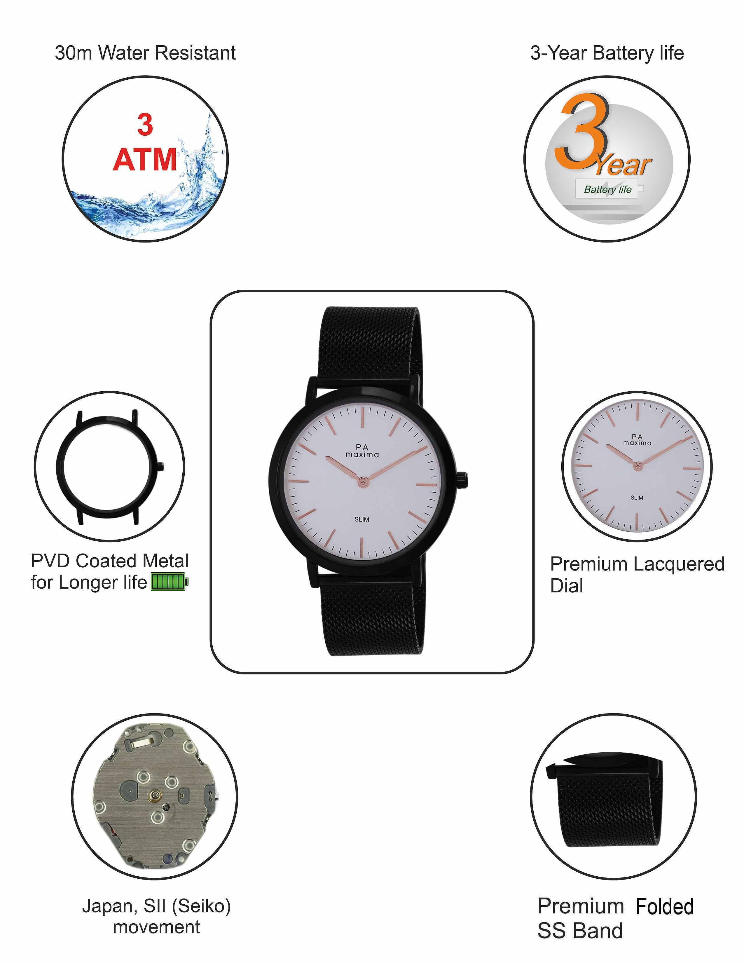 Maxima ATTIVO Men White Dial Analogue Watch - 67911CMGB