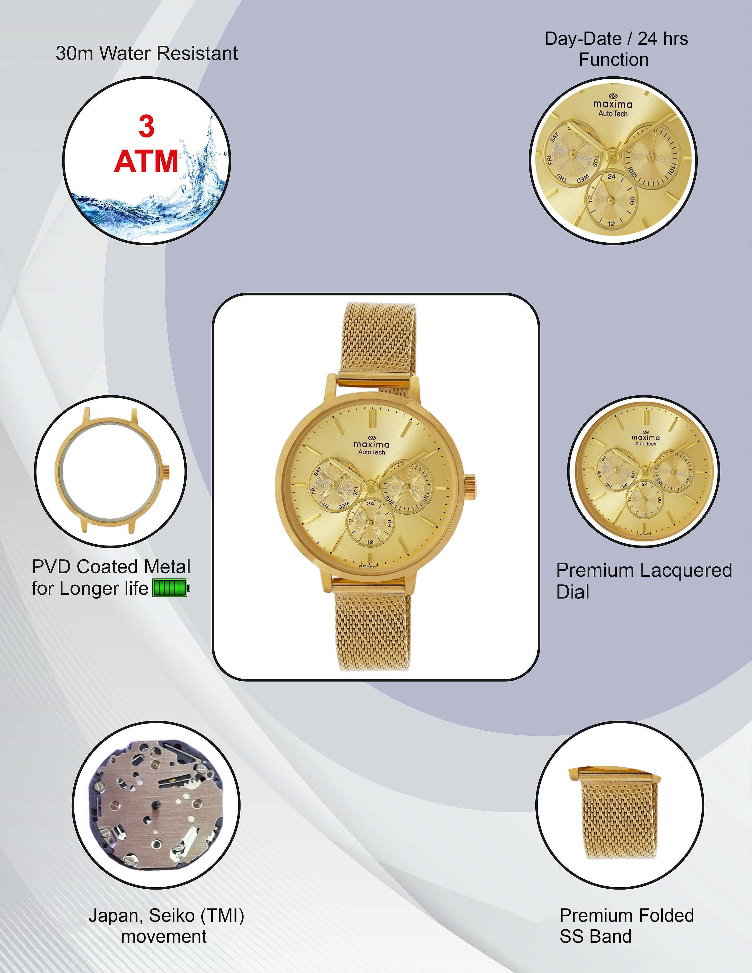 Maxima Athena Collection Multifunction Analog Watch For Women 71601CMLY