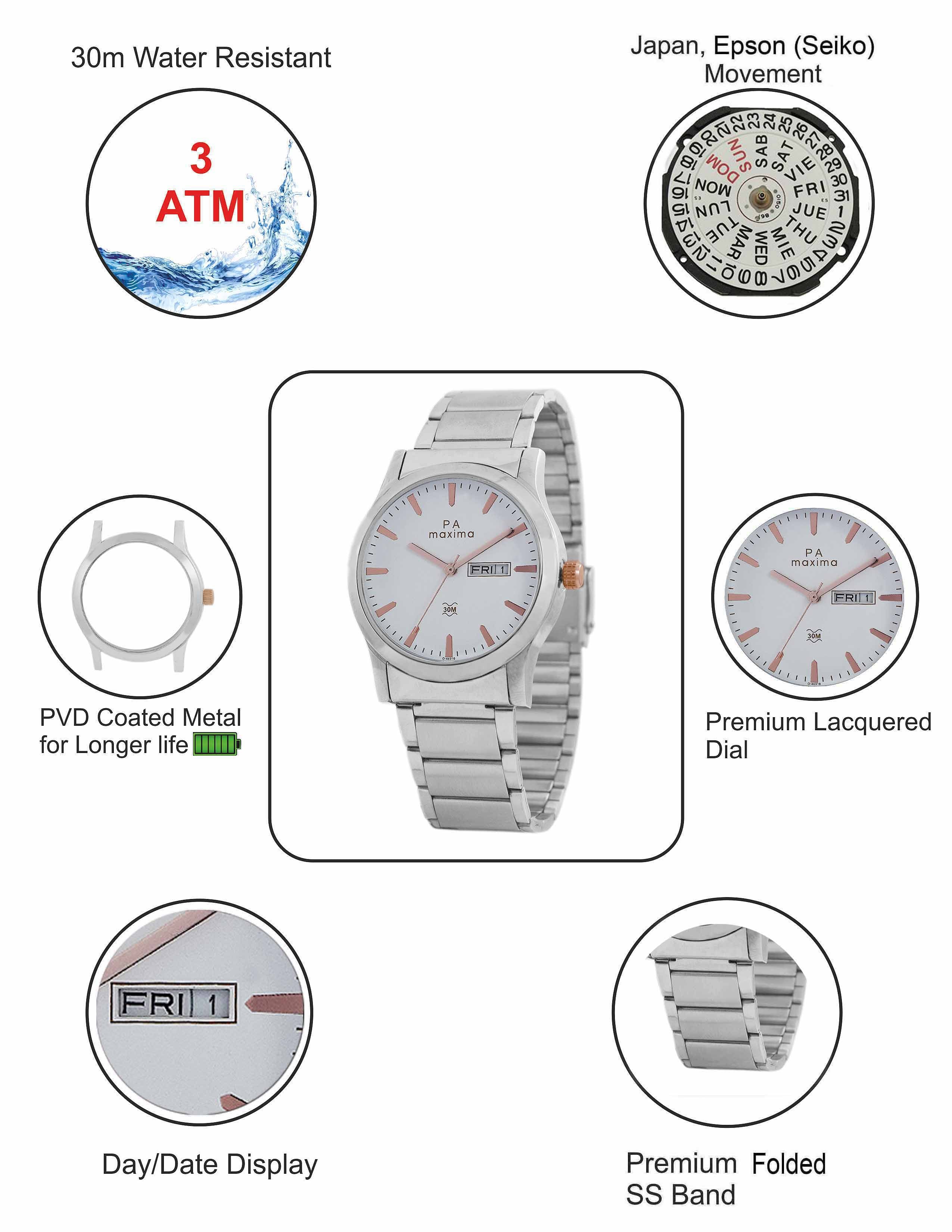 Maxima ATTIVO Men White Dial Analogue Watch - O-46910CMGI