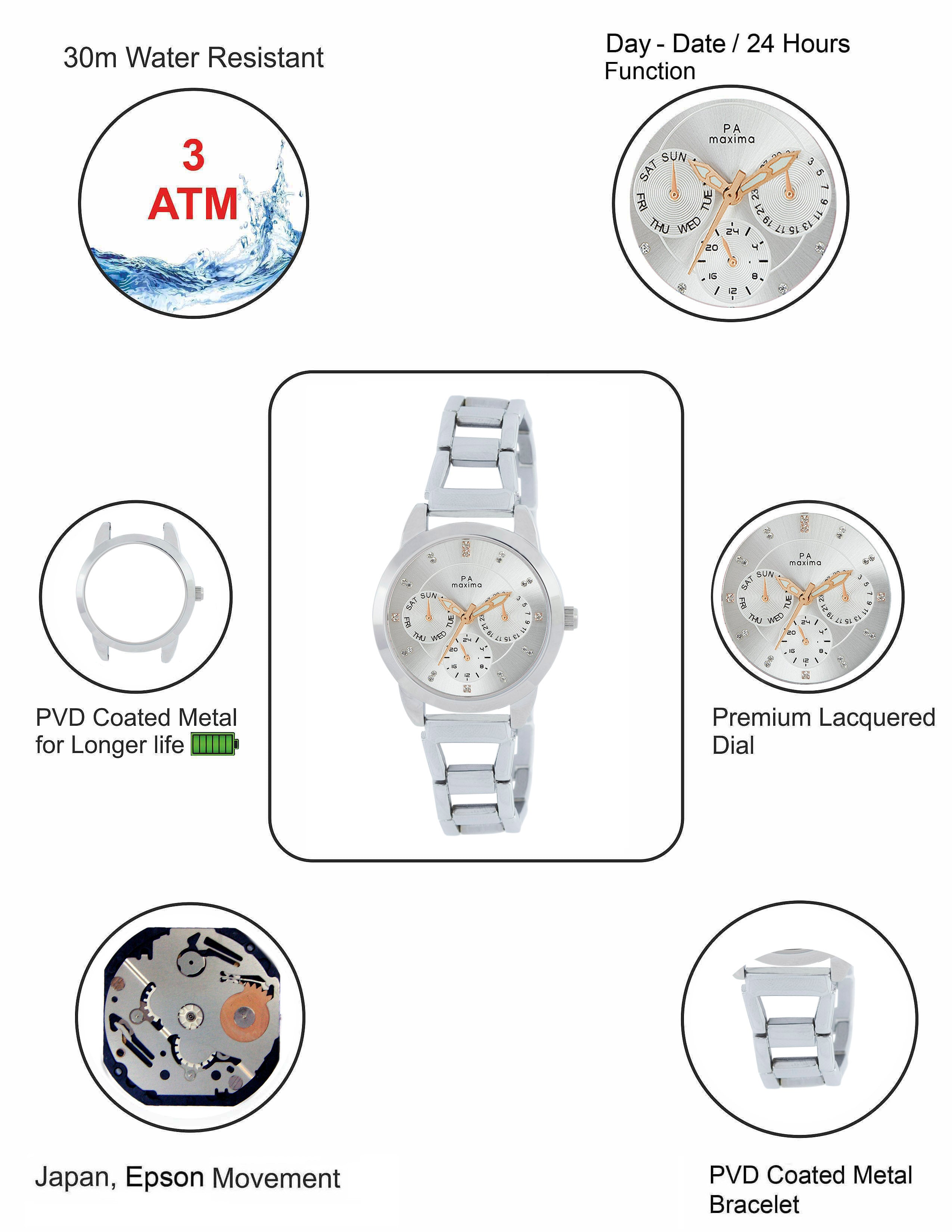 Maxima ATTIVO Women Silver Dial Analogue Watch - O-52911BMLI