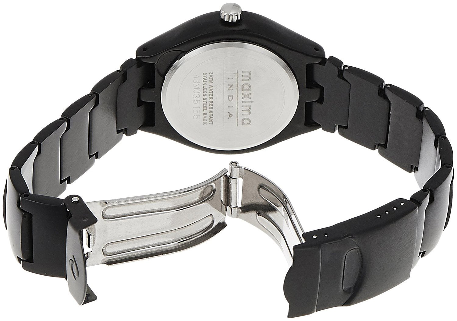 Maxima ALUMINIUM Men Black Dial Analogue Watch - 23795CMGB