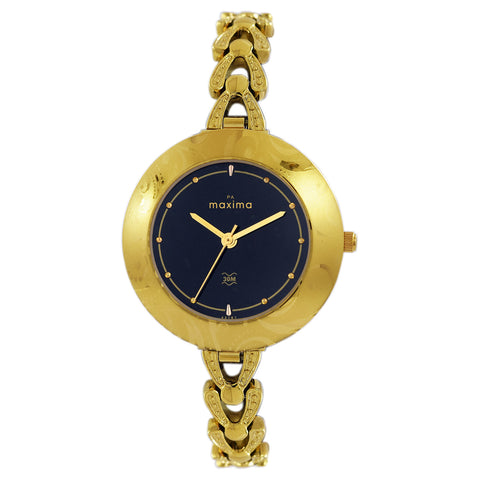 Maxima GOLD Women Black Dial Analogue Watch - 42161BMLY