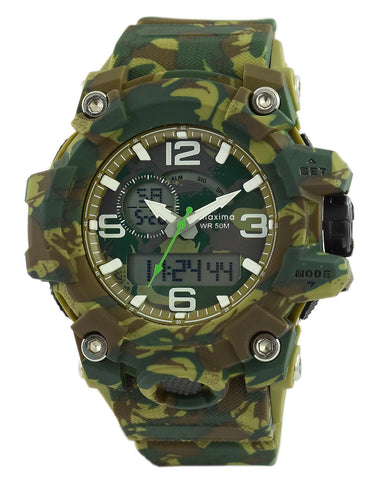 Maxima ADVENTURE Men Army Green Dial Analogue Watch - 43960PPAN
