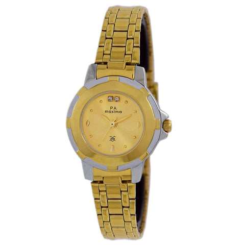 Maxima GOLD Women Gold Dial Analogue Watch - 45345CMLT