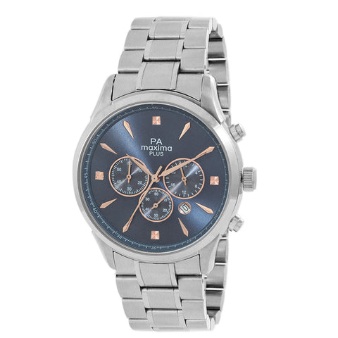 Maxima STEEL Men Blue Dial Analogue Watch - 48812CMGS