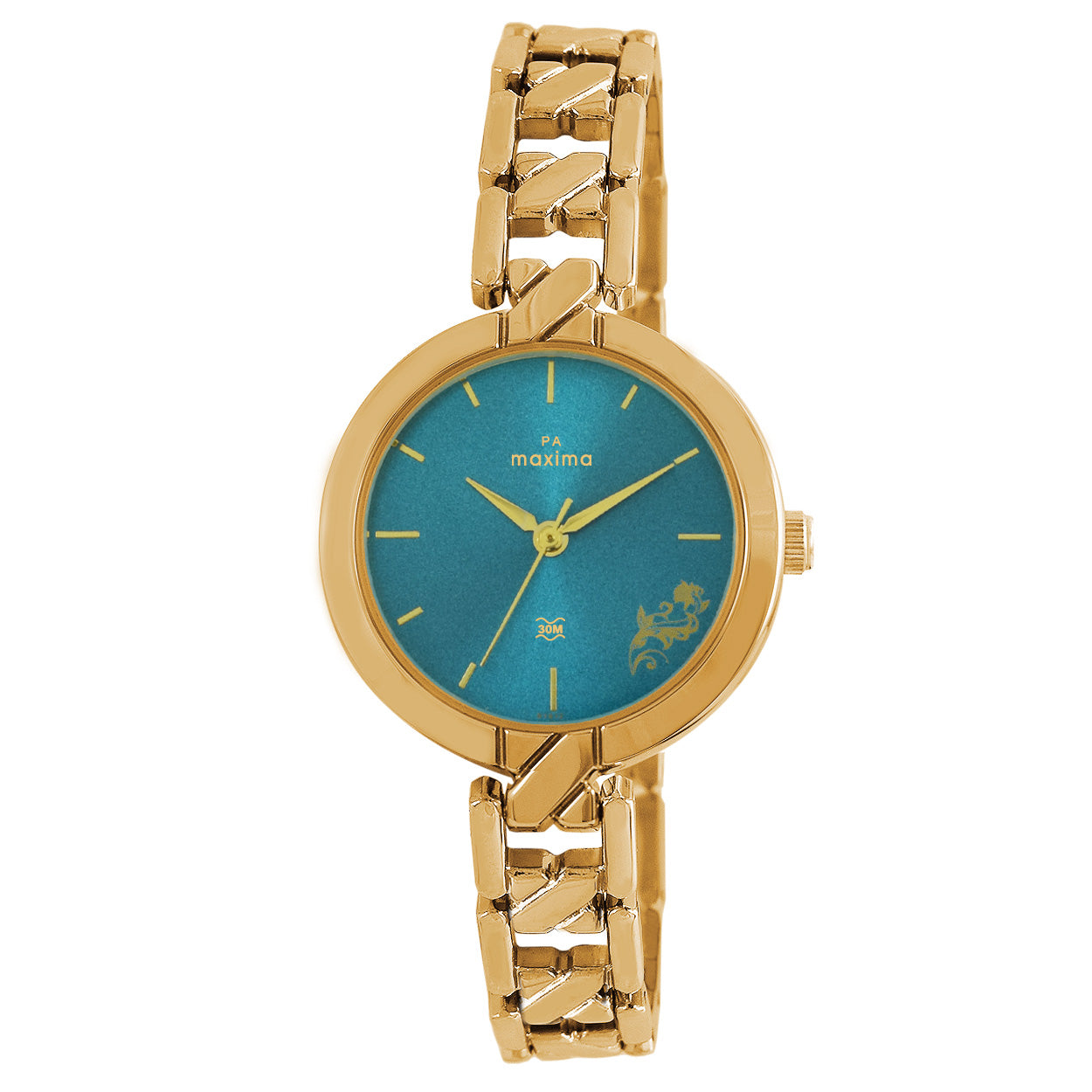 Maxima GOLD Women Blue Dial Analogue Watch 61612BMLY