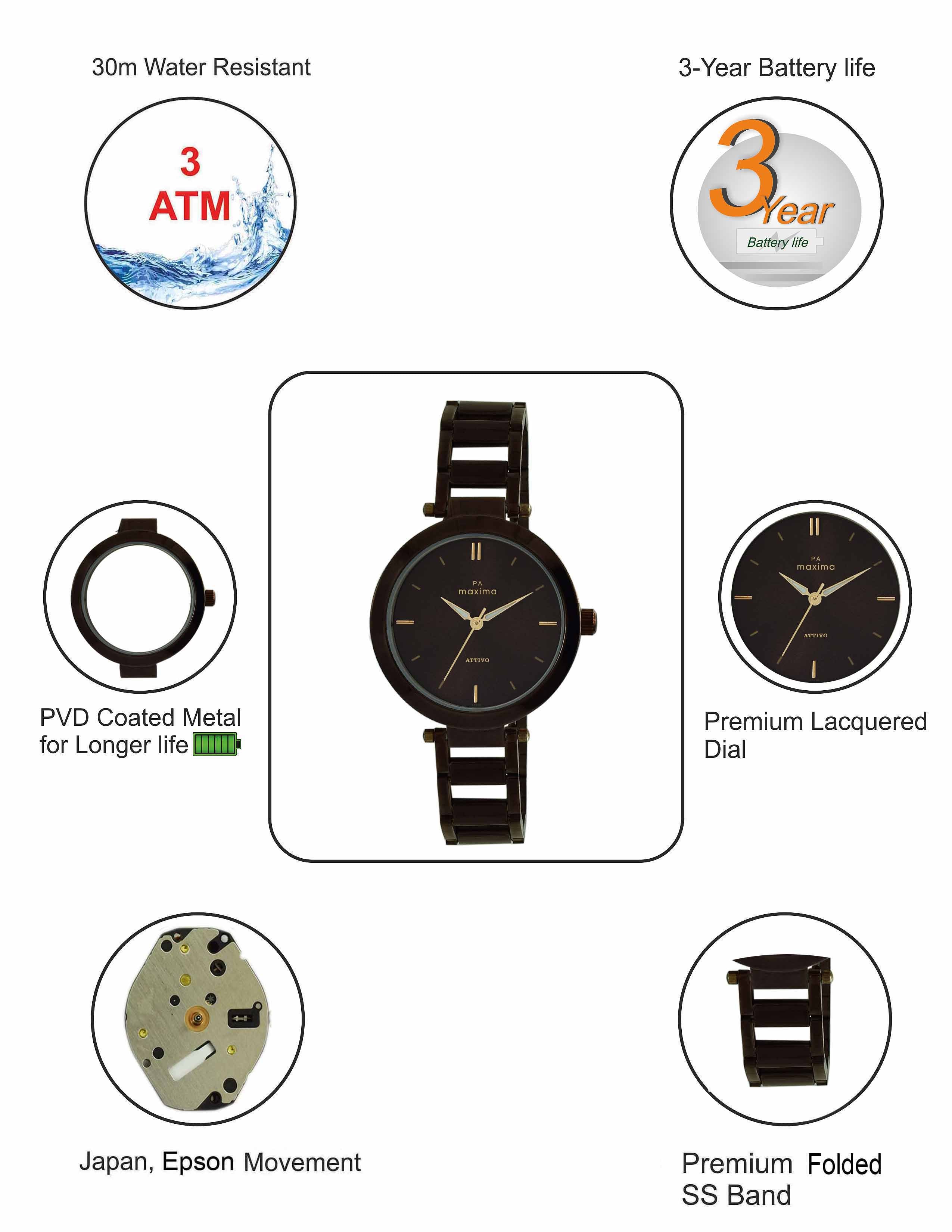 Maxima ATTIVO Women Brown Dial Analogue Watch 61930CMLE