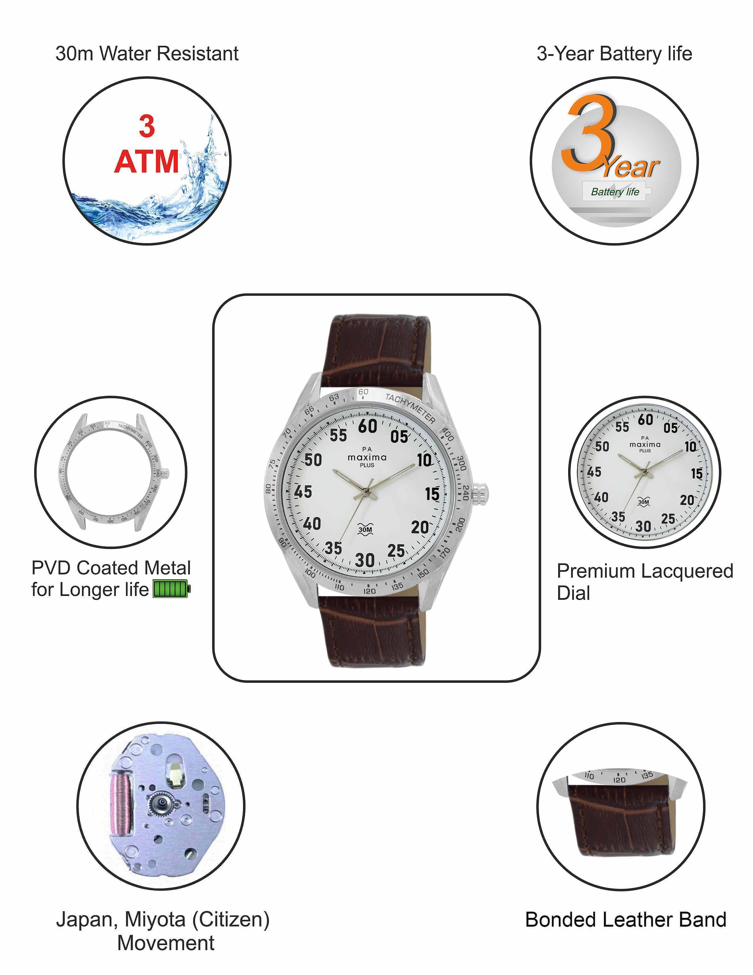 Maxima ATTIVO Men White Dial Analogue Watch 62580LMGI