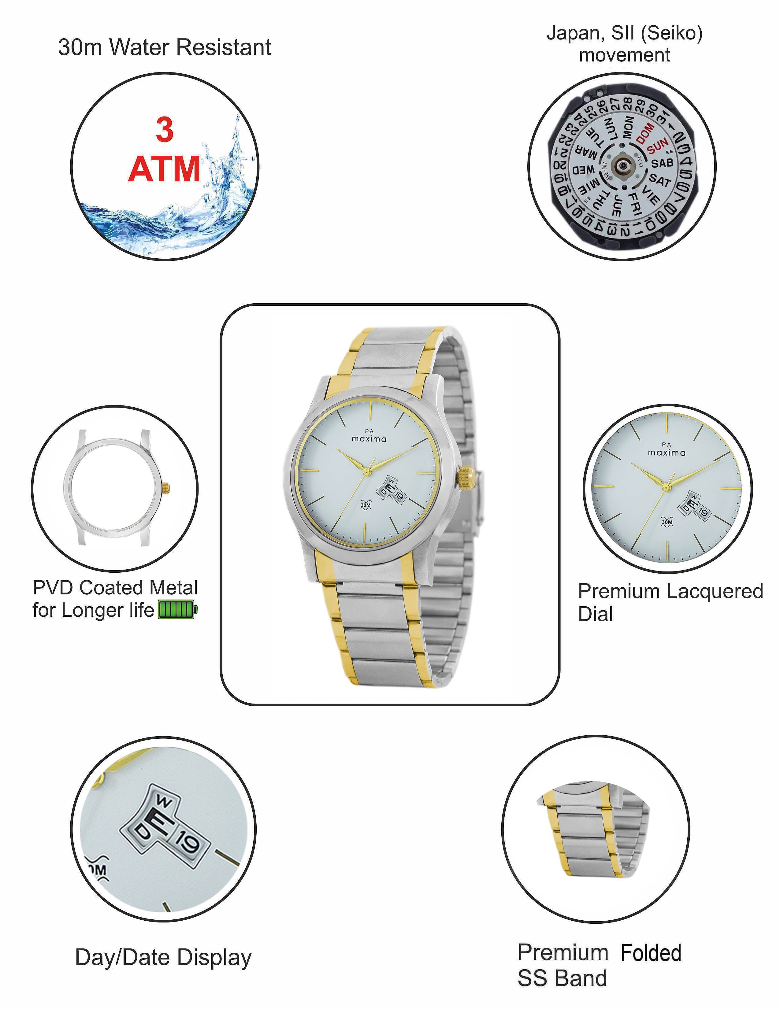 Maxima ATTIVO Men White Dial Analogue Watch 65611CMGT