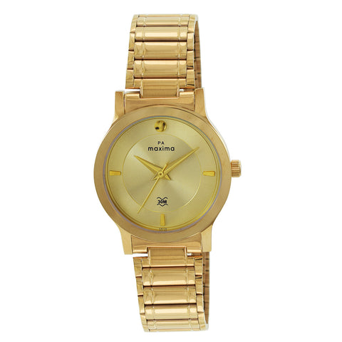 Maxima GOLD Women Gold Dial Analogue Watch - 65620CMLY
