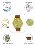 Maxima GOLD Men Gold Dial Analogue Watch - 66411LMGY