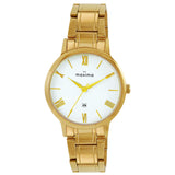 Maxima GOLD Women White Dial Analogue Watch - 67082CMLY