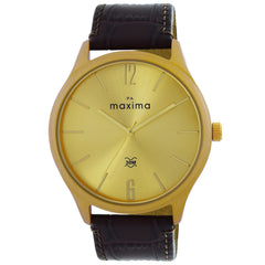 Maxima ALUMINIUM Men Gold Dial Analogue Watch - 67560LMGY