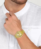 Maxima GOLD Men Gold Dial Analogue Watch - 69100CMGY