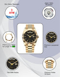 Maxima GOLD Men Black Dial Analogue Watch - 69103CMGY
