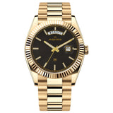 Maxima GOLD Men Black Dial Analogue Watch - 69103CMGY