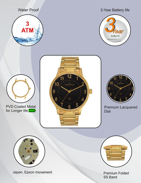 Maxima WaterProof Analog Watch For Men 72264CMGY