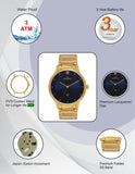 Maxima Kolar Antique Gold WaterProof Analog Watch For Men 73003CMGH