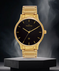 Maxima Kolar Antique Gold WaterProof Analog Watch For Men 73004CMGH