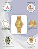 Maxima Kolar Antique Gold Waterproof Analog Watch For Women 73010CMLH
