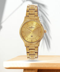 Maxima Kolar Antique Gold Waterproof Analog Watch For Women 73010CMLH