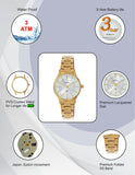 Maxima Kolar Antique Gold Waterproof Analog Watch For Women 73011CMLH