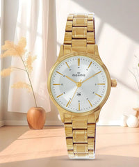 Maxima Kolar Antique Gold Waterproof Analog Watch For Women 73011CMLH