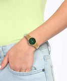 Maxima Kolar Antique Gold Waterproof Analog Watch For Women 73012CMLH