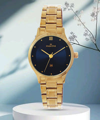 Maxima Kolar Antique Gold Waterproof Analog Watch For Women 73013CMLH