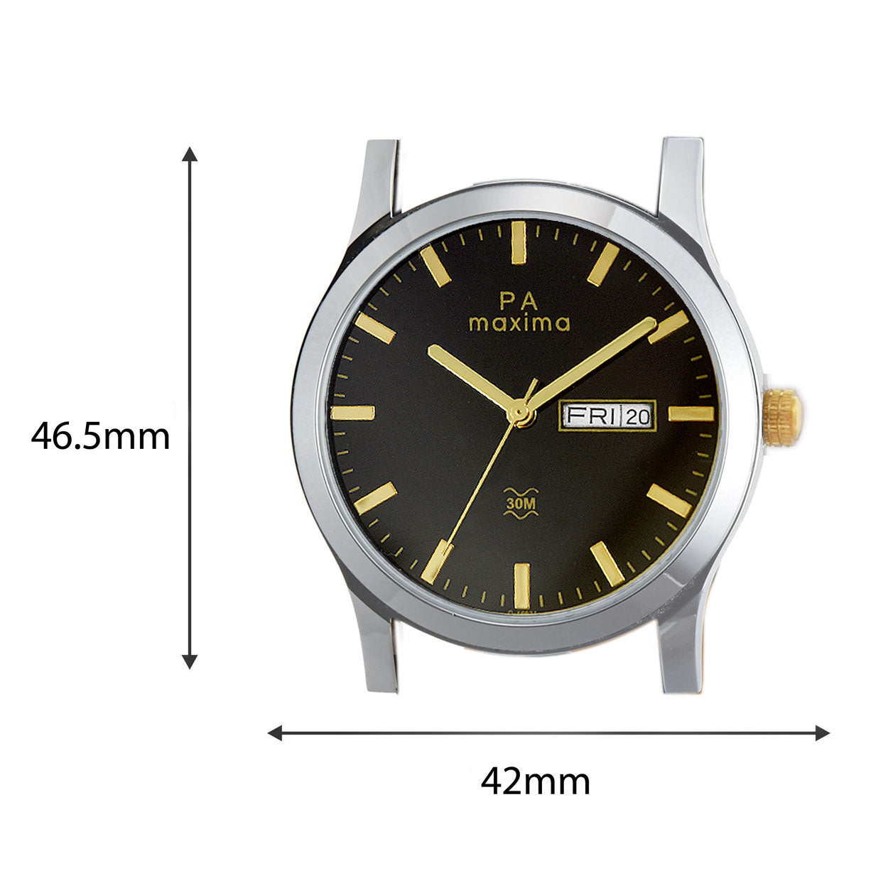 Maxima GOLD Men Black Dial Analogue Watch O 46931CMGT