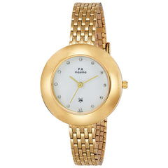 Maxima GOLD Women White Dial Analogue Watch - O-56240CMLY